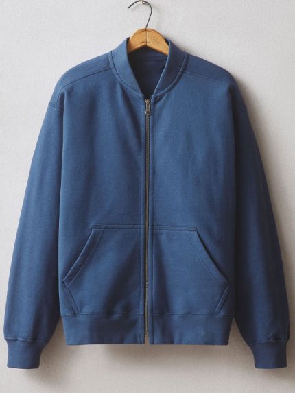 Mens Casual Fleece Bomber Jacket