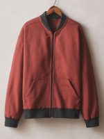 New Mens Classic Fleece Bomber Jacket