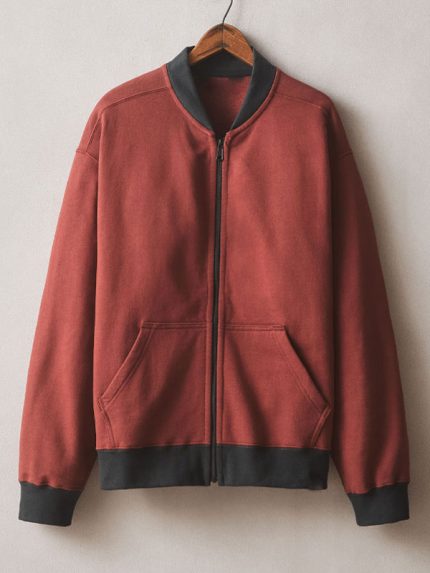 New Mens Classic Fleece Bomber Jacket