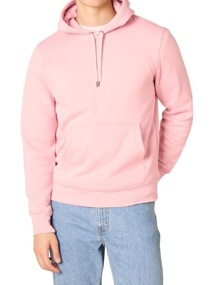 Mens Pink Pullover Sweatshirt Hoodie New