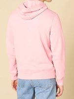 Mens Pink Pullover Sweatshirt Hoodie