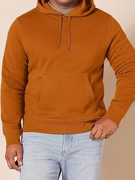 Mens Rust Orange Pullover Sweatshirt Hoodie New