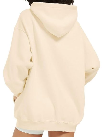 New Unisex Oversized Pullover Cream Hoodie
