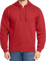 Unisex Full Zip Fleece Red Hoodie New