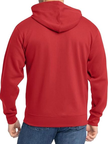 Unisex Full Zip Fleece Red Hoodie