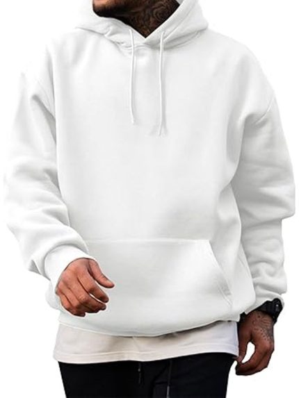 Unisex Pullover Long Sleeve White Hoodie New