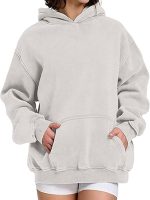 Womens Pullover Oversized Grey Hoodie New
