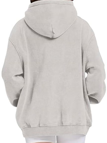 Womens Pullover Oversized Grey Hoodie