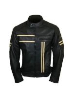 Men’s Black Biker Moto Leather Jacket