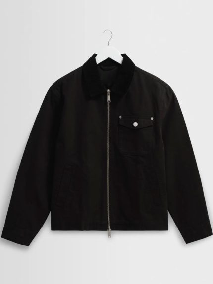 Mens Black Classic Workwear Jacket New