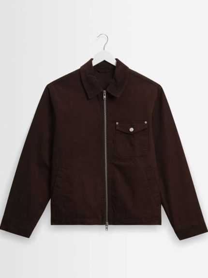 Mens Dark Brown Classic Workwear Jacket New