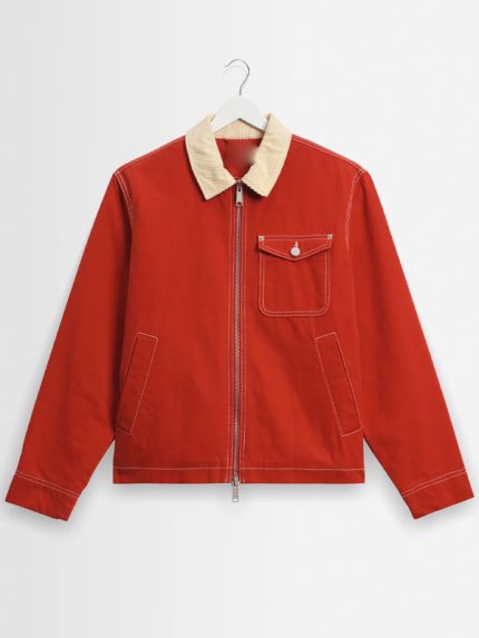Mens Red Classic Workwear Jacket New