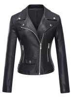 Womens Black Leather Jacket New