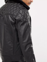 Mens Leather Biker Jacket With Fur Collar - Image 2