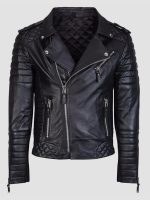 Women's Black Quilted Leather Biker Jacket