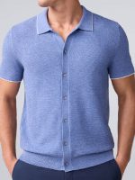 Bachelor in Paradise S10 Dale Moss Blue Knit Shirt - Image 2