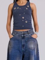Betrayal S01 Eliza-Marie Agrosoaie Grey Top with Eyelets - Image 2