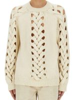 Cash Queens S01 Beige Braided Shoulder Sweater - Image 2