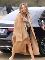 Emilia Clarke Paris Fashion Week Brown Coat New