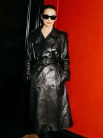 Fashion Week 2026 Marisa Abela Black Leather Coat - Image 2