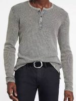 Greys Anatomy S21 Niko Terho Grey Washed Henley T-Shirt - Image 2