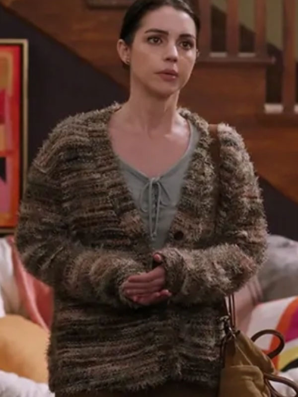 Greys-Anatomy-S22-Adelaide-Kane-Brown-Fuzzy-Cardigan.jpg Greys Anatomy S22 Adelaide Kane Brown Fuzzy Cardigan - Image 1