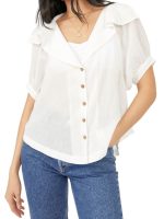 Home Town S10 Erin Napier White Collared Blouse - Image 2