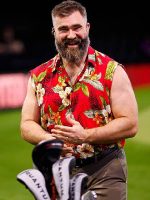 Jason Kelce Red Sleeveless Hawaiian Shirt