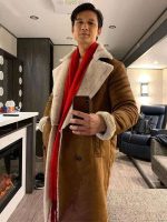Love Hard Harry Shum Jr. Shearling Trench Coat - Image 2