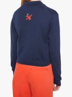 General Hospital 2026 Braedyn Bruner Navy Blue Embroidered Cardigan - Image 3