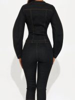 Love Island UK All Stars S03 Jess Harding Denim Capri Jacket - Image 3