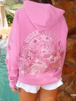 Pink Palm Puff Under The Sea Seashell Pink Relaxed Hoodie New