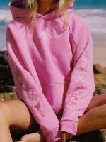 Pink Palm Puff Under The Sea Seashell Pink Relaxed Hoodie