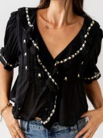 Real Housewives of Beverly Hills S15 Kathy Hilton Floral Embroidered Blouse - Image 2