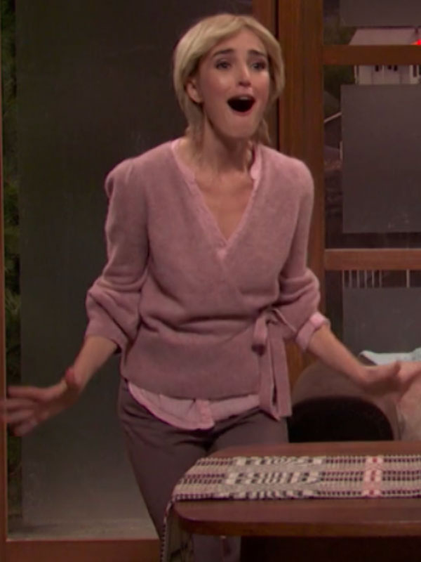 Saturday-Night-Live-S51-Chloe-Fineman-Pink-Wrap-Cardigan.jpg Saturday Night Live S51 Chloe Fineman Pink Wrap Cardigan - Image 1