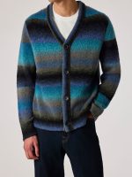 Shrinking S03 Michael Urie Wool Striped Cardigan - Image 2