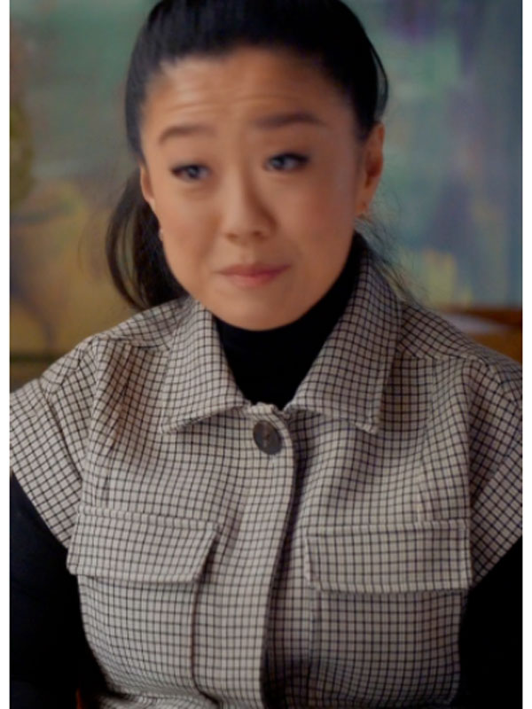 Shrinking-S03-Sherry-Cola-Checked-Top.jpg Shrinking S03 Sherry Cola Checked Top - Image 1