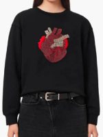 The Social Cynthia Loyst Heart Printed Black Sweatshirt - Image 2