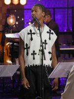 The Voice S29 Mumi Long Cross Print Sweater Vest