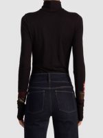 The Young and the Restless 2026 Amelia Heinle Black Floral Mesh Turtleneck Top - Image 2