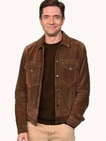 Topher Grace How to Make a Killing Brown Leather Jacket New