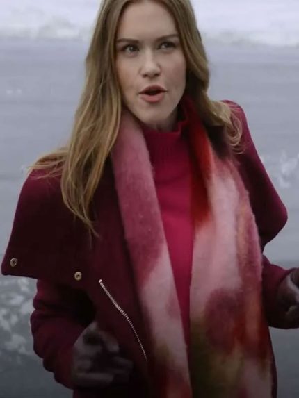 A Bills Love Story Holland Roden Maroon Wool Coat New