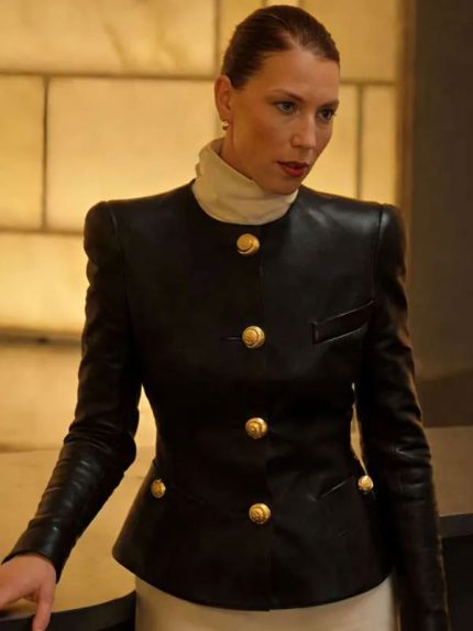 Ari Graynor The Beauty 2026 Black Leather Jacket