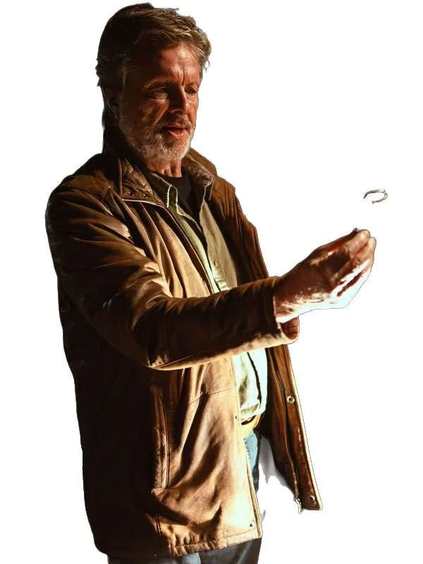 Ian Ogilvy Knightfall 2026 Brown Leather Jacket Ian Ogilvy Knightfall 2026 Brown Leather Jacket