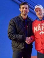 Matthew Daddario A Bills Love Story Black Quilted Jacket New