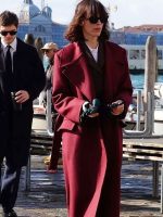 Rebecca Hall The Beauty Maroon Trench Coat New