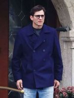 The Beauty Ashton Kutcher Blue Peacoat New