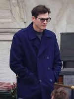 The Beauty Ashton Kutcher Blue Peacoat