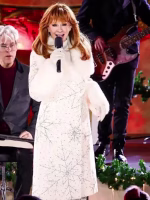Reba McEntire Christmas Tree Lighting Ceremony Snowflake Embellsih Coat - Image 3
