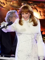 Reba McEntire Christmas Tree Lighting Ceremony Snowflake Embellsih Coat